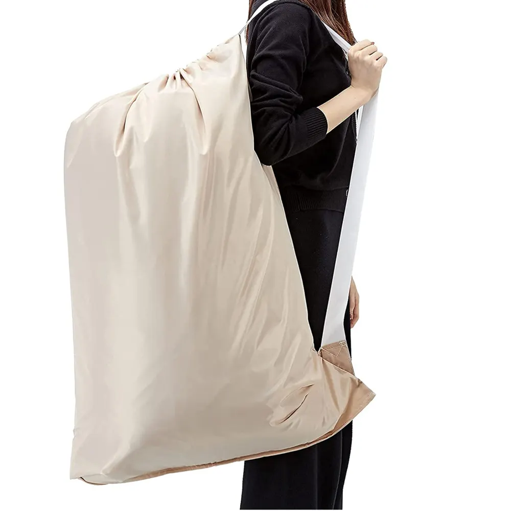 wholesale durable Nylon large Laundry Bag logo backpack with Strap