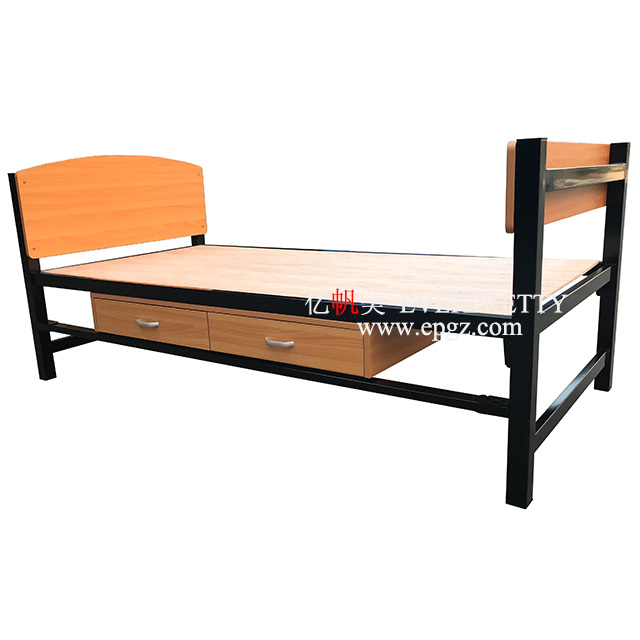 Durable Wooden Materials Design School Dormitory Furniture Bunk Single Bed for Adult