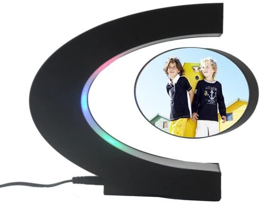 Unique Magnetic Levitation Floating Photo Frame with Colorful LED Light Levitating Picture Display Night Light Home Decoration