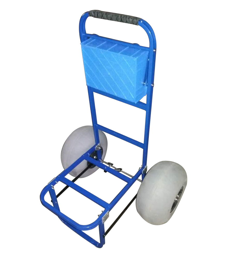 Easy transports aluminum fishing cart with ballon wheel