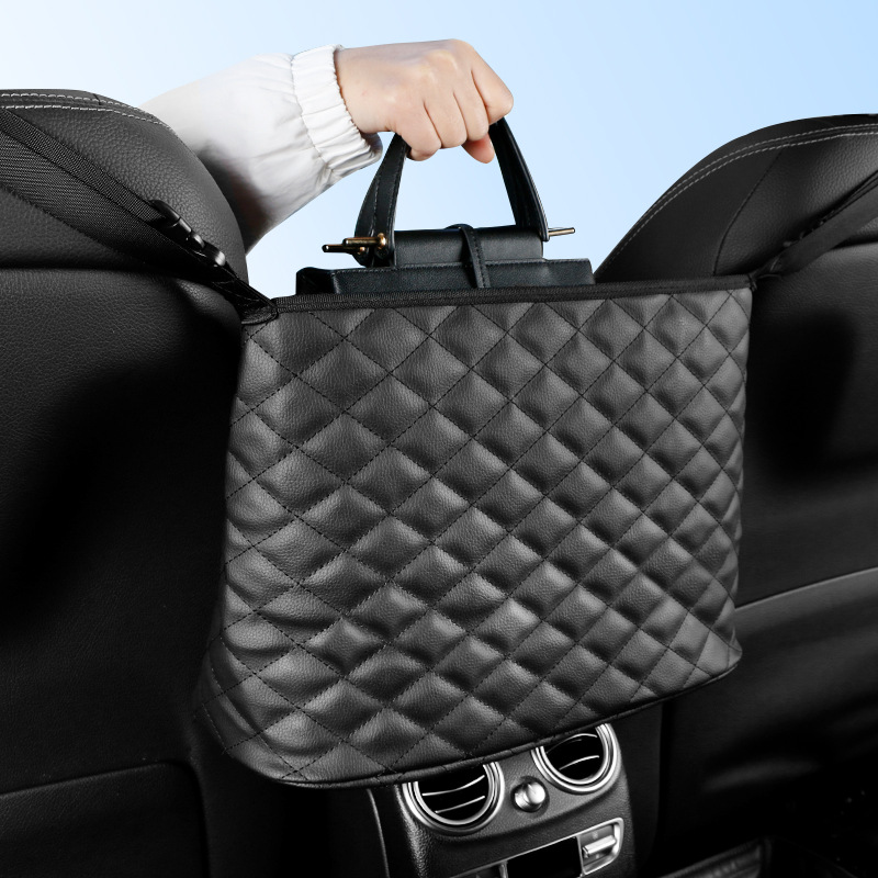 Car Seat Storage Organizer and Handbag Holder Upgraded Leather Handbag Holder for Purse Storage Phone Documents Pocket