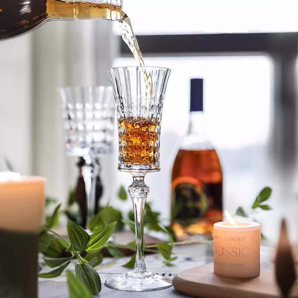 Elegant Qingdao Crystal Diamond White Wine Glasses Luxury Vintage Engraved Party Cups with Clear Water Goblet Wholesale