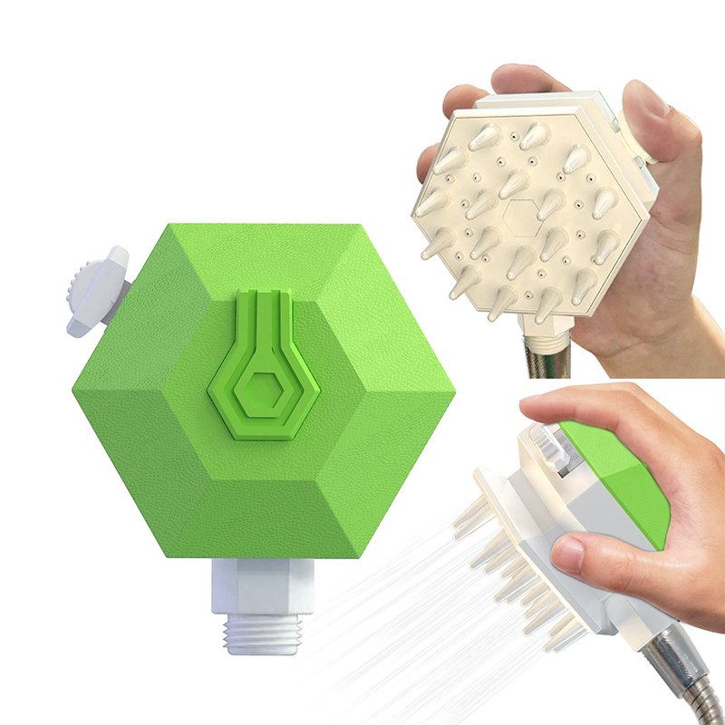 Dog Bathing Tool Pet Shower Sprayer & Pet Bath Brush 2-in-1 For Bathtub & Outdoor Garden Hose Pet Dog Cleaning Shower