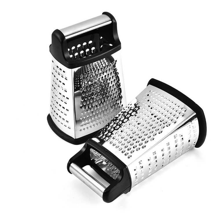 Stainless Steel 9 Inch 4 Sides Box Grater for Parmesan Cheese Vegetable Ginger