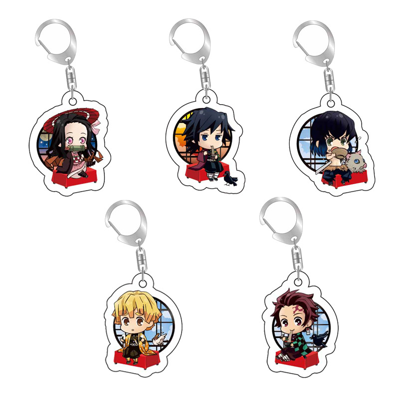 Support Custom Design Ghost killing blade RengokuKyoujurou AgatsumaZenitsu Anime Acrylic Keychain Pendant