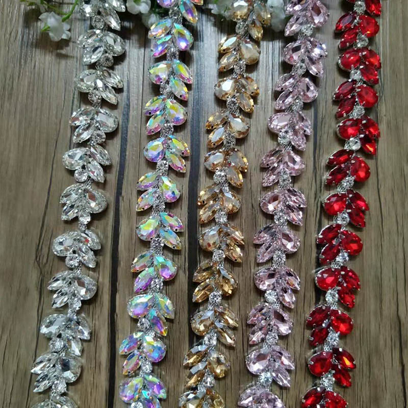 Оптовая продажа Кристалл Rhinestone цепи обрезки свадебные створки отделка стразами аппликацией свадебное ремень Garment Accessories RC70501
