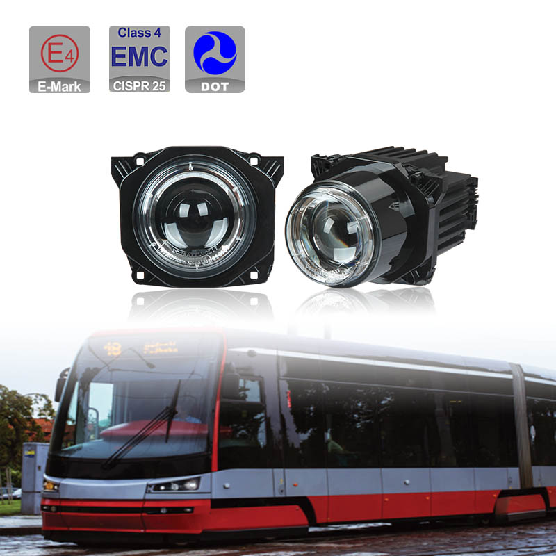 DOT FMVSS 108 ECE R112,R10 E-Mark 90 мм BI-LED высокое для ближнего и дальнего света модуль CISPR 25 класс 4 утверждения 90 мм круглые светодиодные фары