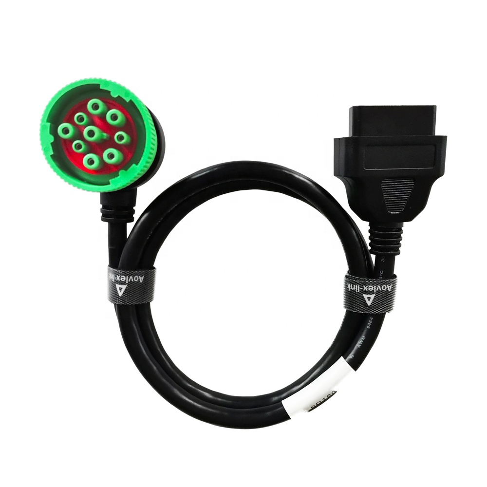 Диагностический кабель OBD2, переходник с 9 Pin на 16 Pin для дизельного двигателя, для грузовика, J1939
