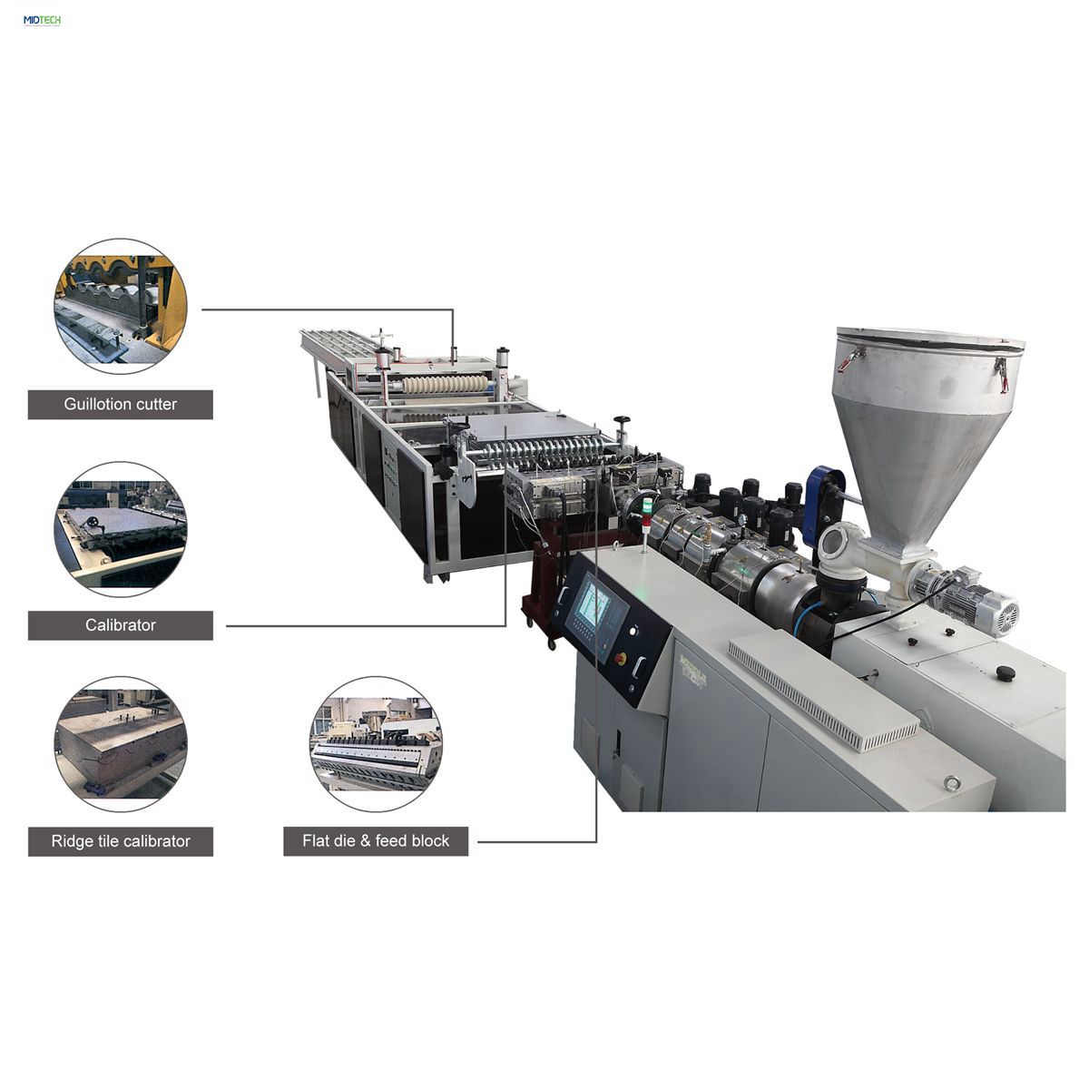 China Wholesale Price Plastic PVC/UPVC+PMMA/ASA Corrugated Foaming Roofing Tile production/Extrusion Line
