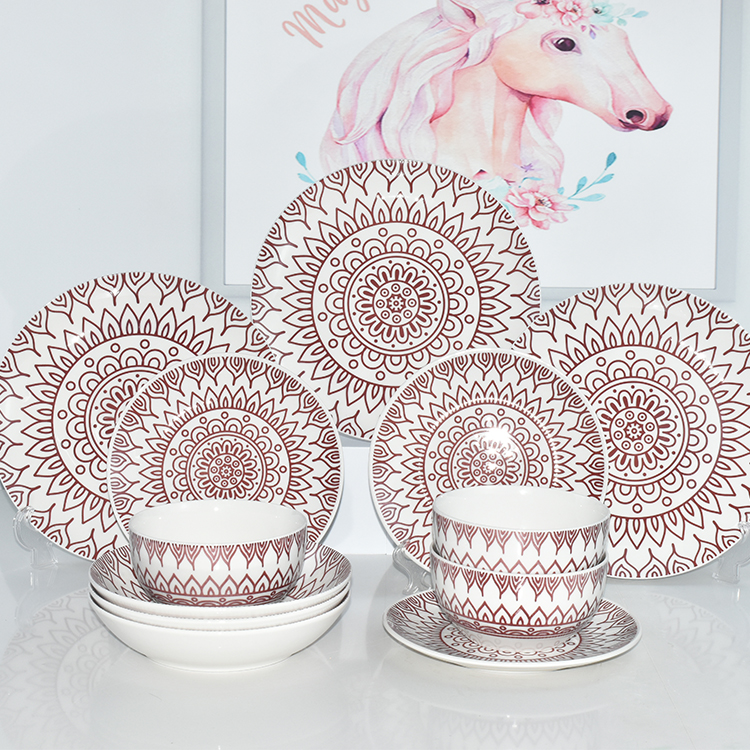 2021 wholesale good quality 18 16 pcs blue and white flower fine china dinner set porcelain ceramic dinnerware