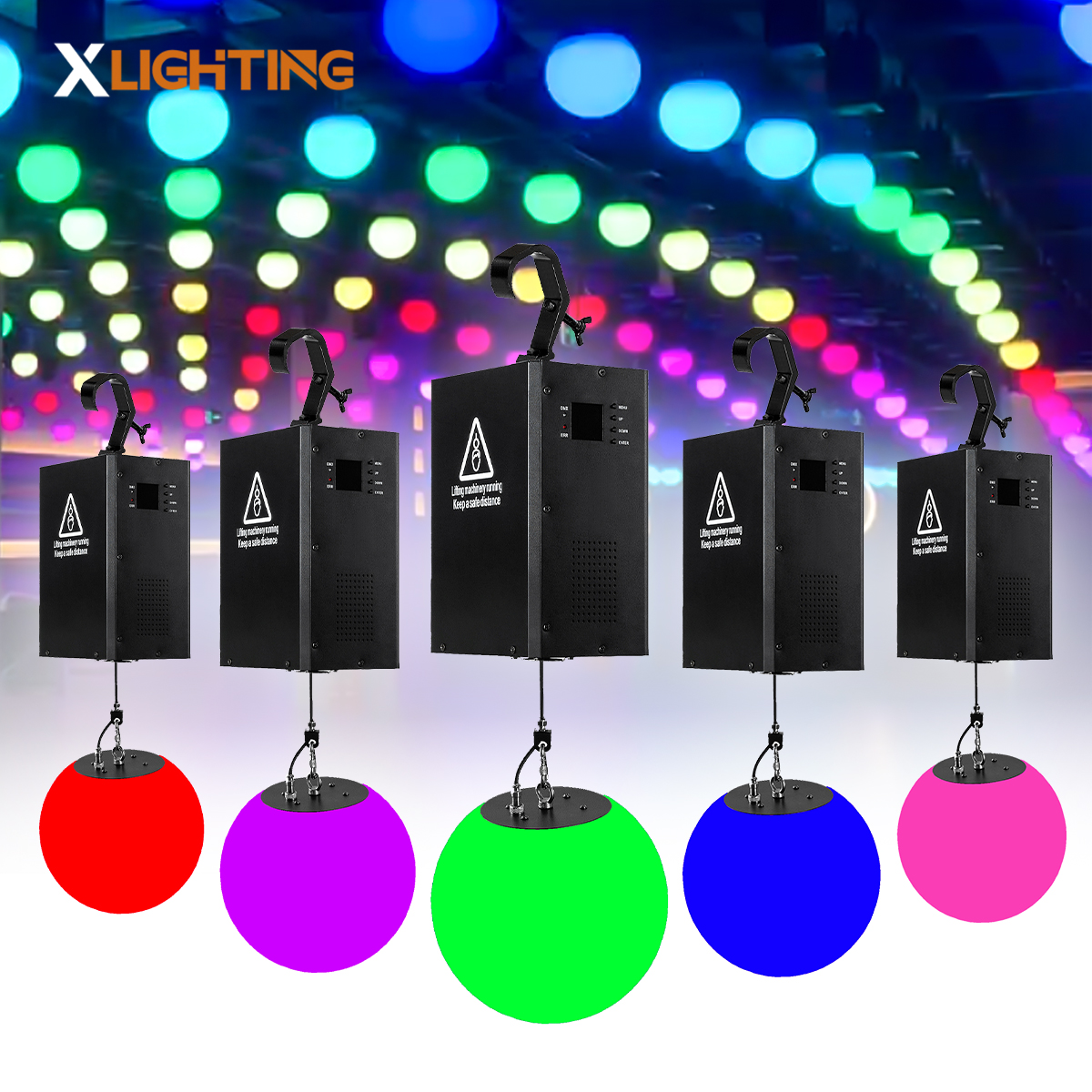 Xlighting LED Kinetic Light Ball RGB Disco Football with DMX Lift Lights Aluminum Body for Stage And Party Use