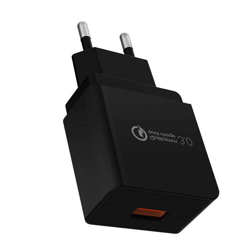 Европейские правила ABS + PC материал CE сертифицированный QC3.0 18 Вт 9 в 2 а Быстрая зарядка USB настенное зарядное устройство