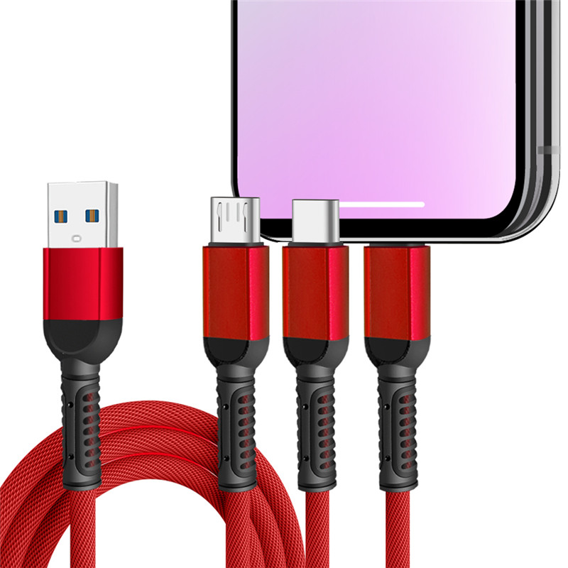 ICEBINGO, бесплатная доставка, зарядка для мобильного телефона 3 в 1, кабель Micro USB Type-C, кабель для зарядки и передачи данных