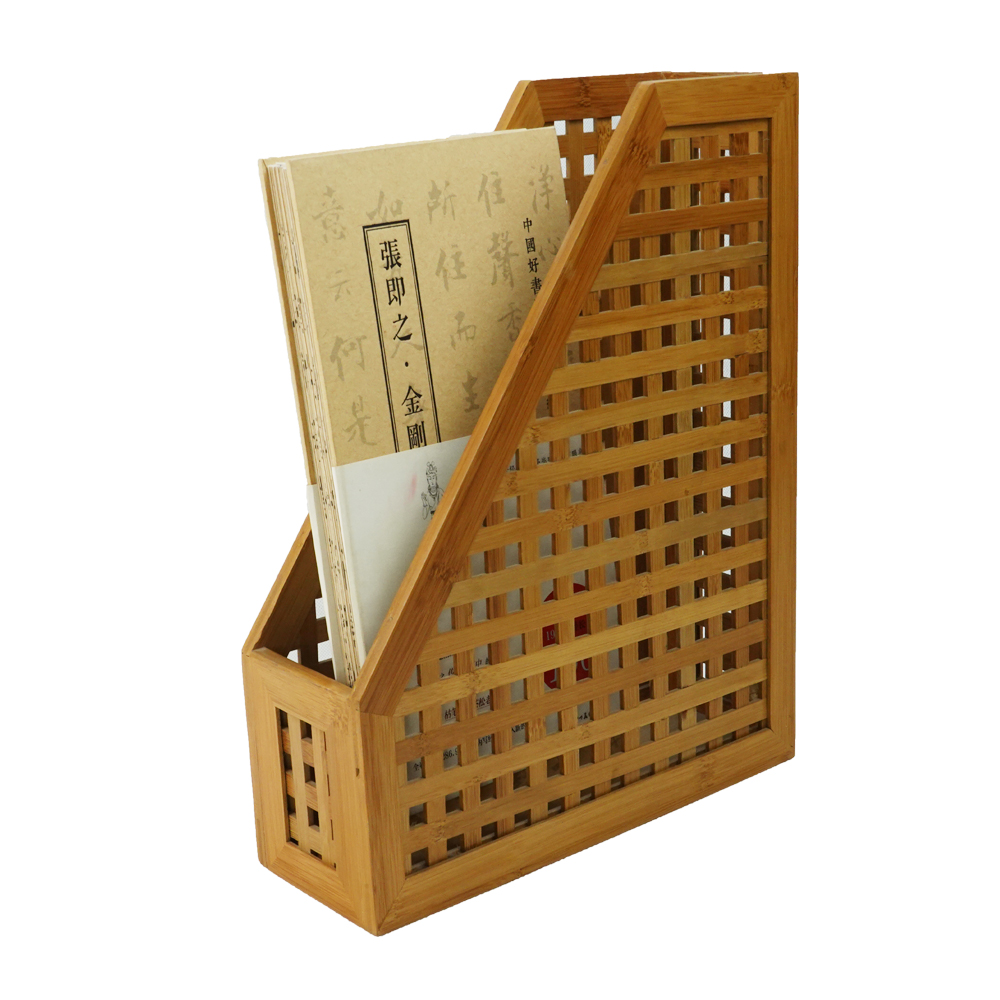 Hot Selling Creative Collection Bamboo Desktop Documents Tray Bamboo Magazine Document File Holder