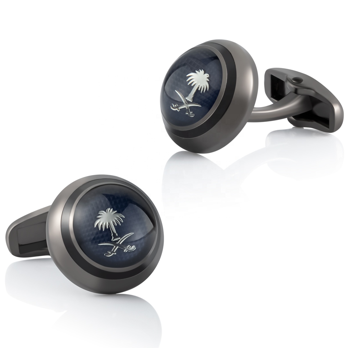 Yiwu Factory hot sale cheap designer round gold color shirt cuff links for men