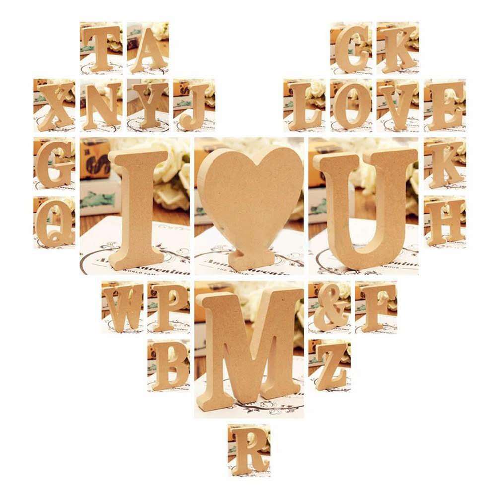26 English Alphabet Wedding Props Decor Wooden Simple Crafts DIY Alphabet Home Decoration Creative Alphabet Toys