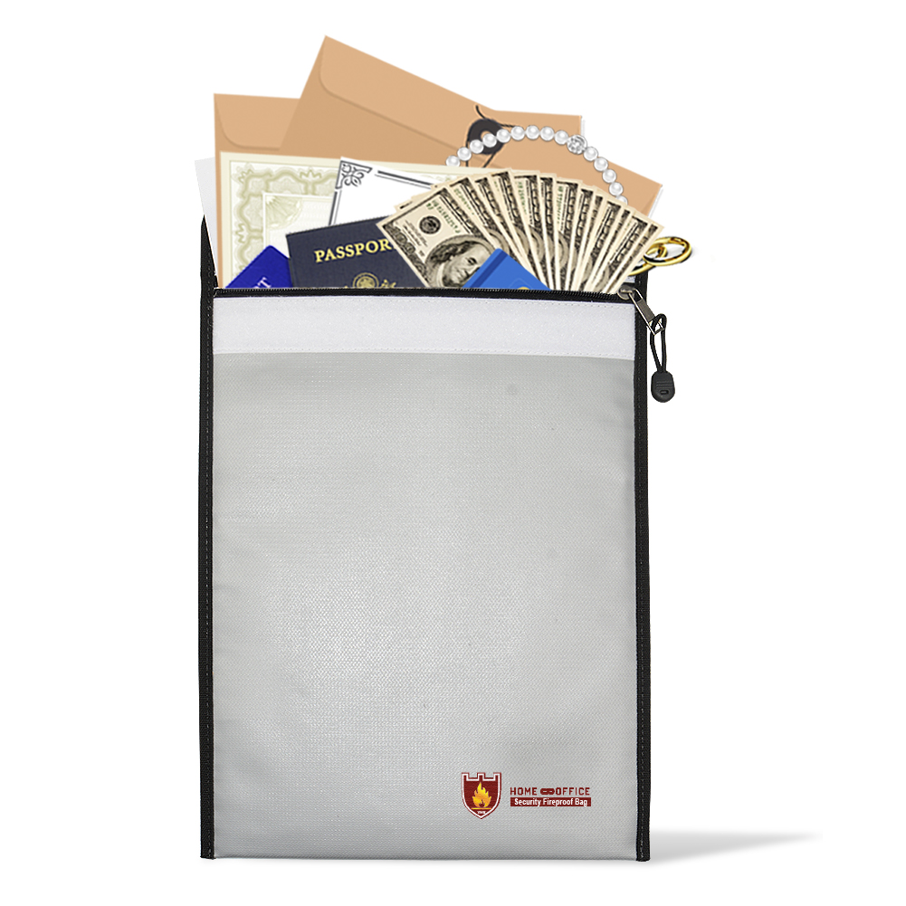 Custom size money safe waterproof fire proof important papers fireproof file bag