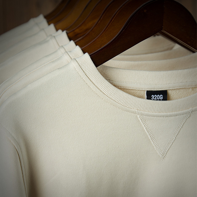 Pullover Natural Color Organic Cotton Plain Sweatshirt