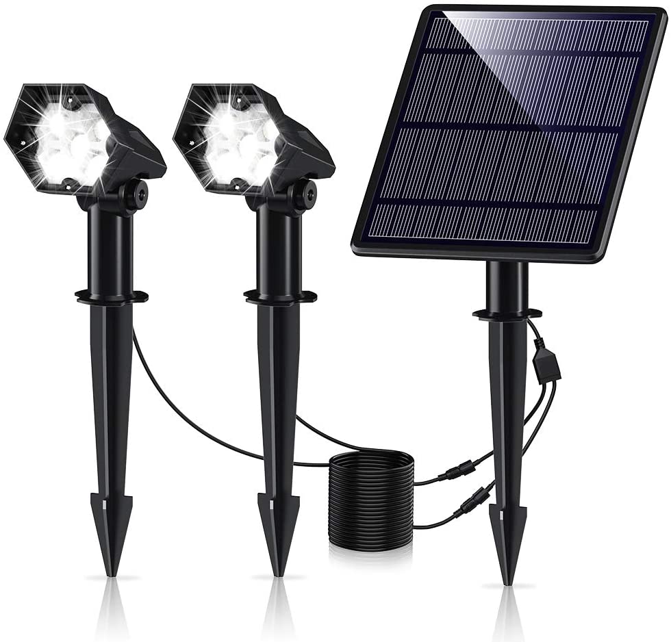 New led waterproof solar lights bollard led spot light with solar panel for outdoor garden