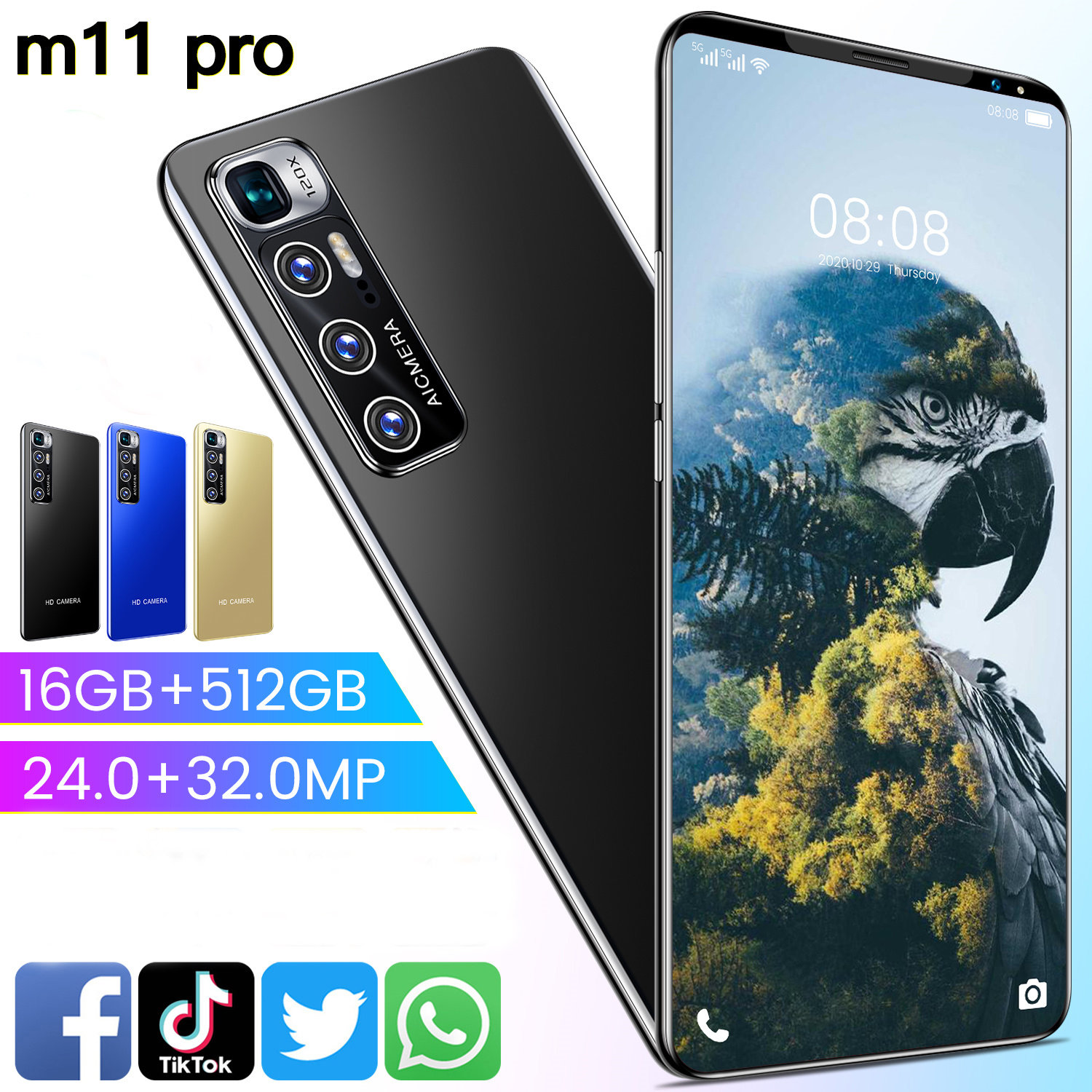 M11 Pro мини-смартфон 16 ГБ + 512 Гб HD Android 10 5,5 дюймов, 5600 мАч, две sim-карты, разблокировка лица, мобильные телефоны