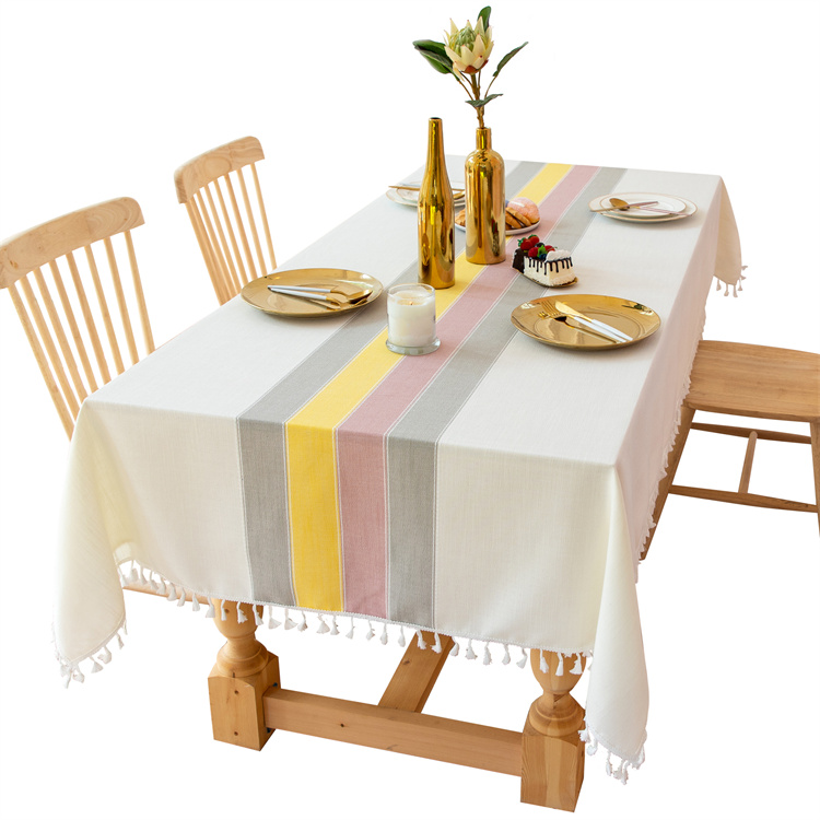 Linen Printed Handmade Polyester Cover Dining Table Cloth Wedding Hand Vintage Embroidered Tablecloths