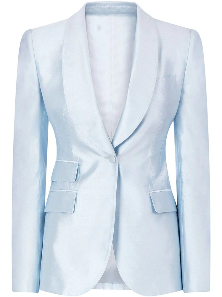 OEM 2021 New Fashion High Quality Ladies Office Blazers Custom 100% Silk Shawl-lapel Blazer Jacket Women's Suits