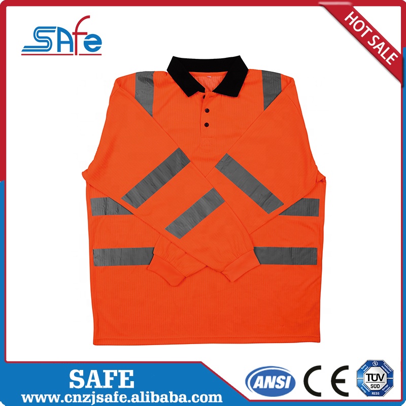 Оптом одежда водонепроницаемая светоотражающая ткань hi vis рубашки с длинными рукавами