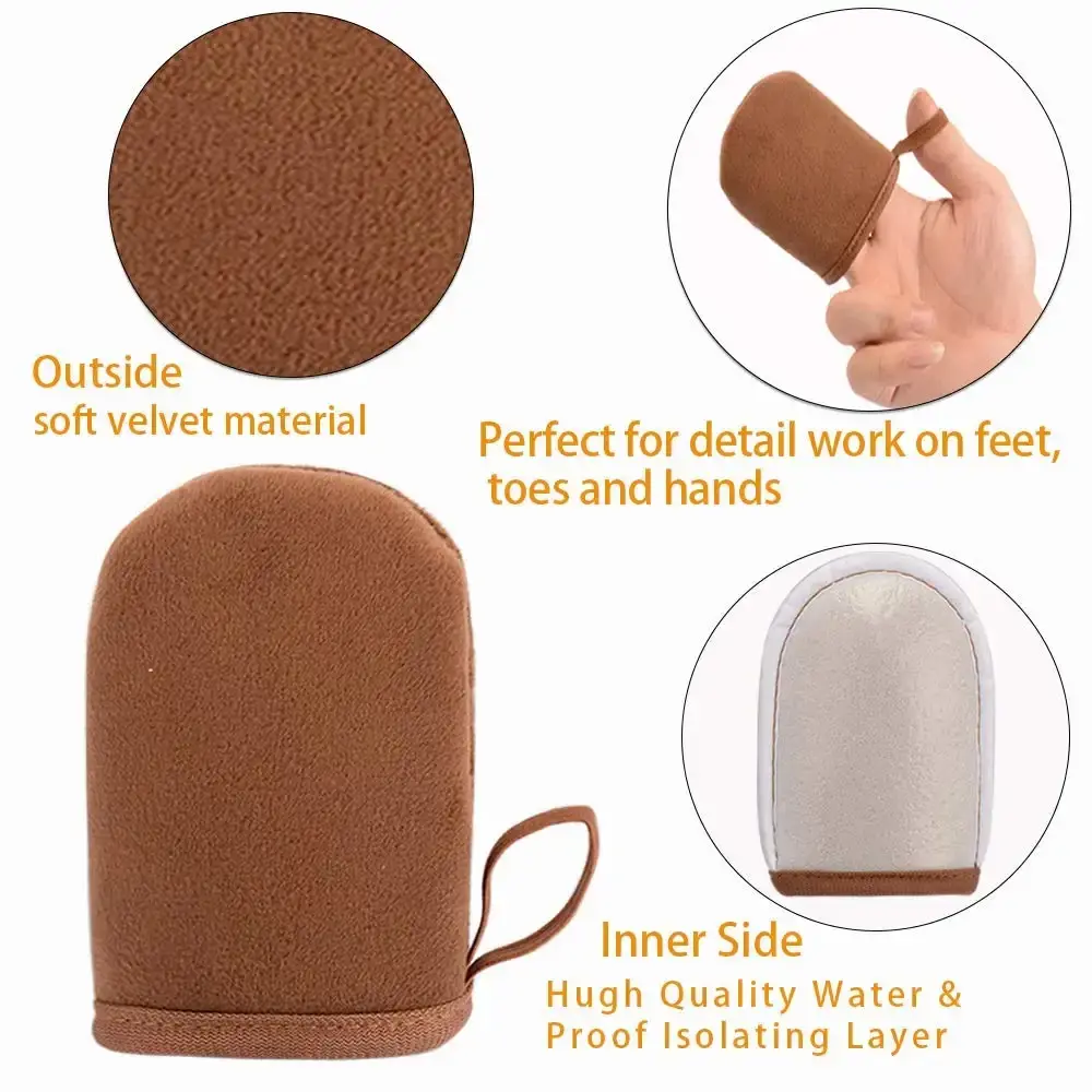 Customizable Double Side Microfiber Sunless Brown Tanning Drops Glove Self Application Tanning Cream Private Label Clay Mitt