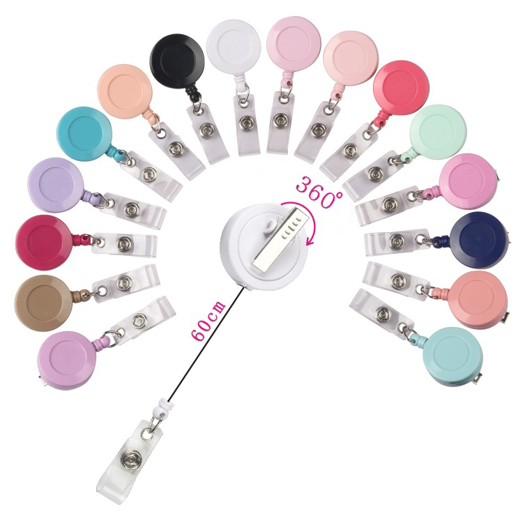 Wholesale Round Shape Yoyo Key Holder Sublimation Retractable Badge Reel With Metal Alligator Clip