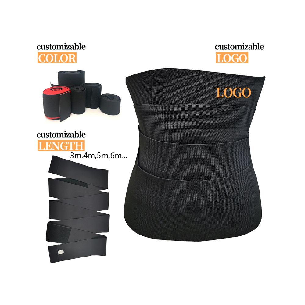 3m 4m 5m 6m elastic sweat waist belly band wrap bandage wrap waist trainer belt