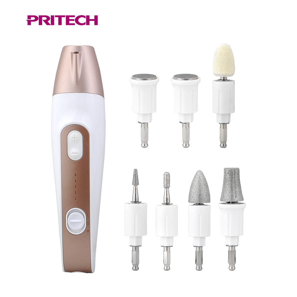 Профессиональный маникюрный набор PRITECH CE 7 в 1 из АБС-пластика со светодиодной подсветкой, 5 скоростей, электрический набор для педикюра
