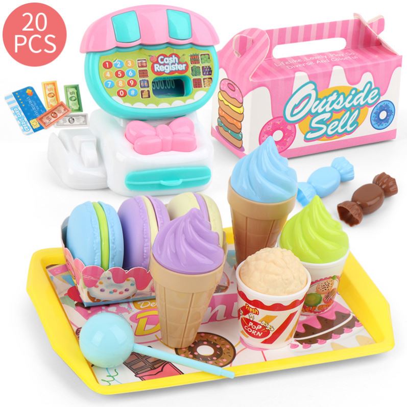 Puzzle children's dessert house setister pretend play mini cash reg supermarket toy