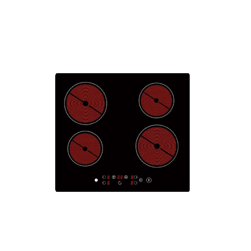 Новый дизайн hotpot radiant-плита коммерческих 4 горелки керамические встроенные плиты