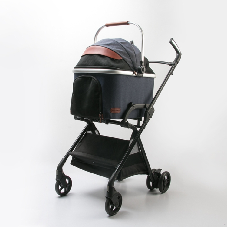 Luxury 2 in1 Pet Travel Trolley Case Detachable Dog Carrier Basket Bag Foldable Pet Cart 4 wheels Portable Double Dog Stoller