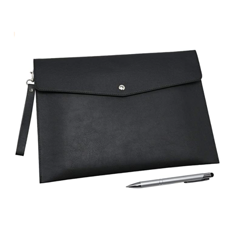 Factory Custom Travel Leather Envelope office Documents Bag A4 paper file Paper Organizer pouch