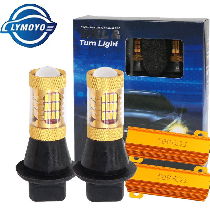 Автомобильная лампа 3014 54SMD для указателей поворота, дневные ходовые огни, противотуманные ДХО, парковочные внешние огни 12 В, светодиодные лампы 1156 BA15S BAU15S T20 7440