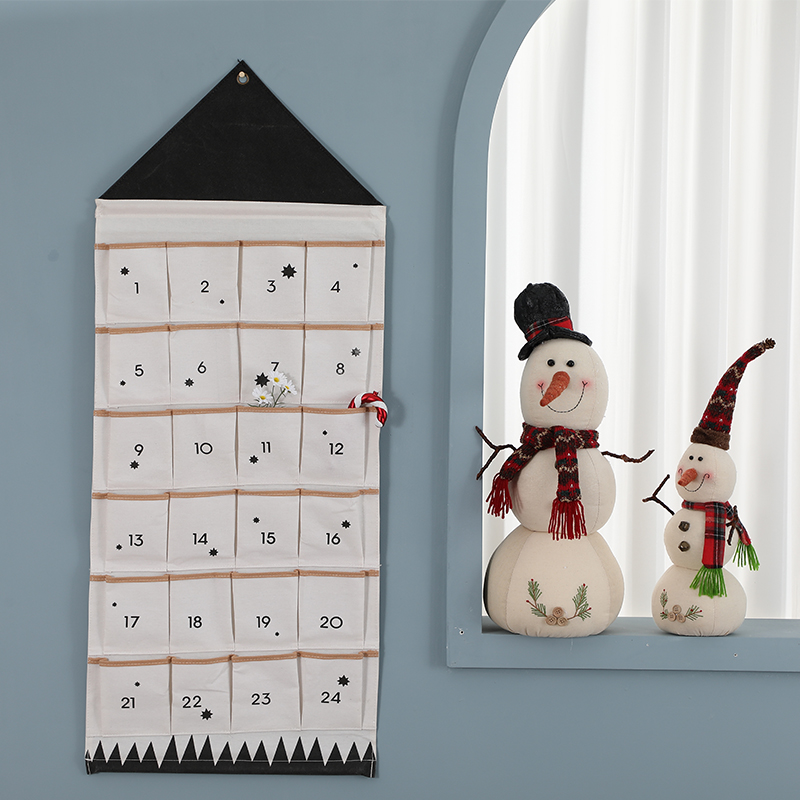 Christmas Hanging Decoration Custom Canvas Stars Christmas Advent Calendar With Pocket