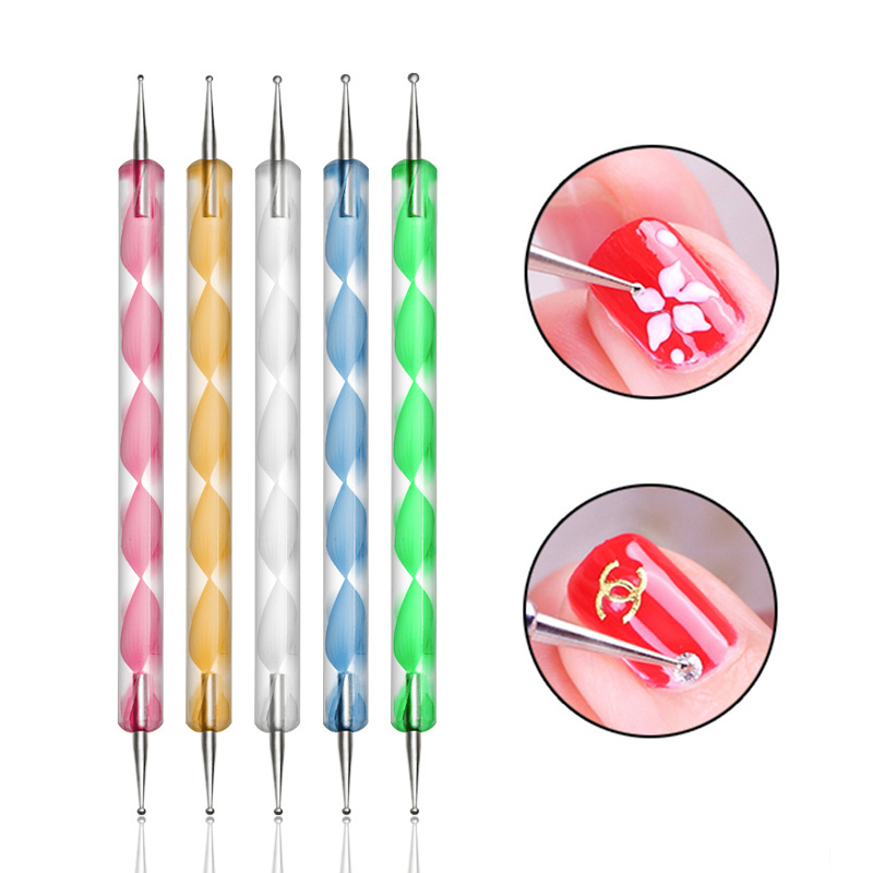 Nail art set 5pcs double-headed nail rhinestone dotting pen nail art kits Painting Dotting Brush