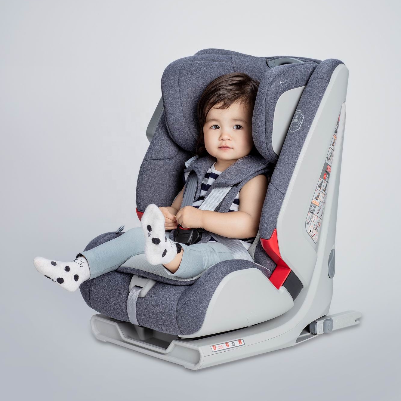 9 месяцев-12 лет, черная Группа I + II + III с Isofix и Top Tether, детские автомобильные кресла R501B