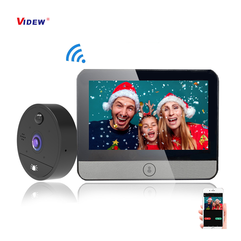 VIDEW 4.3" Tuya Reverse Peephole Viewer Door Bell Smart Digital Eye Peehole Video Doorbell Camera For Home Apartment