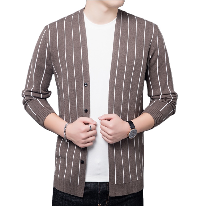 Wholesale knitted men cardigan sweater coat 2021 fall winter clothes for men sweater