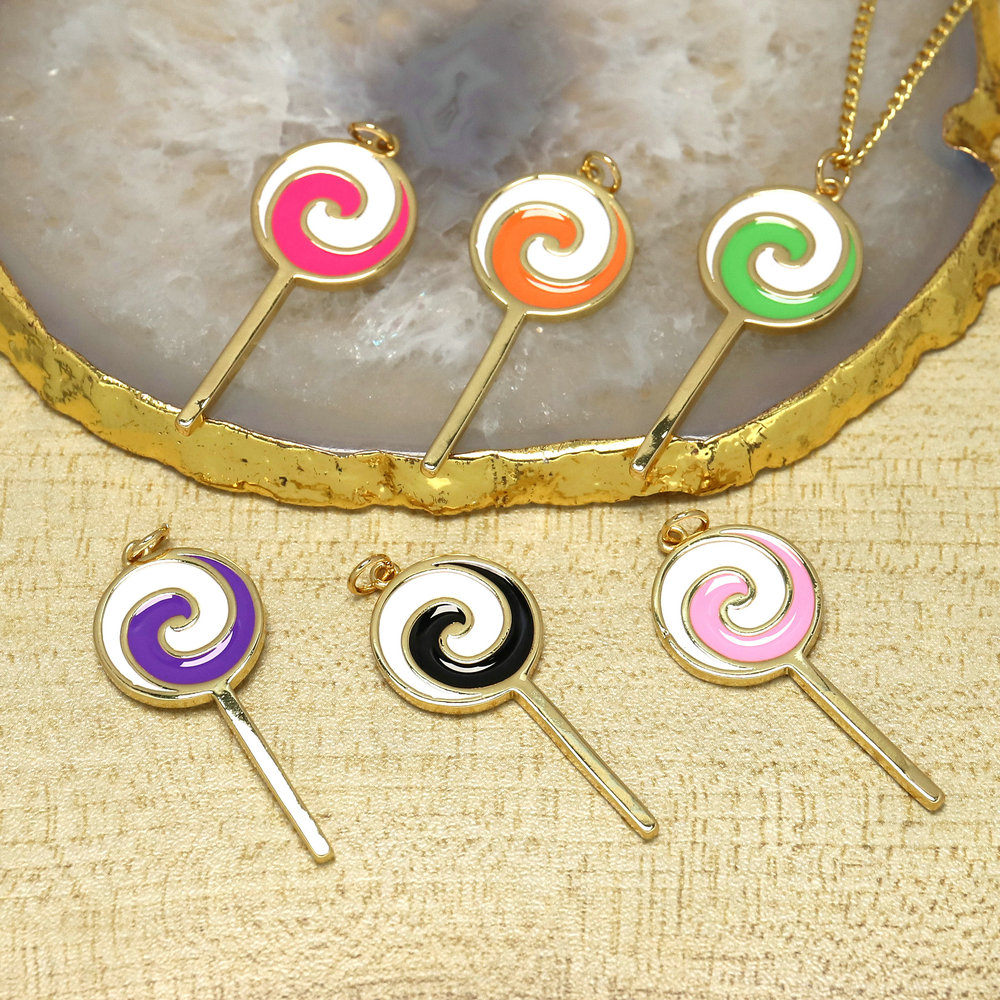 Trendy Enamel Candy Color Charms Jewelry Candies Pendant Personalized Sweets Enamel Charms