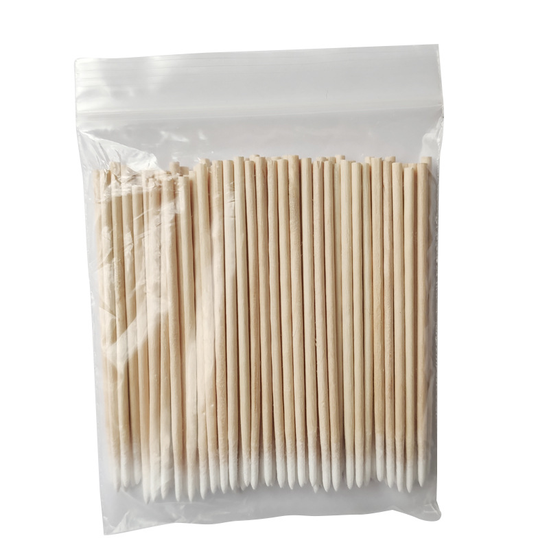 Makeup tool one head disposable pointed tip cotton swabs wooden stick