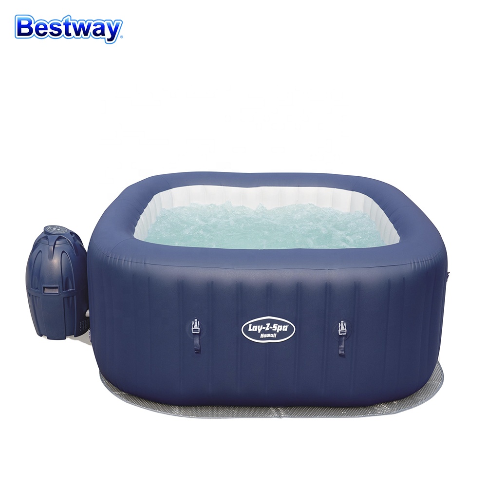 Bestway Lay-Z-Spa 4-6 person blue inflatable air jet portable with LED light