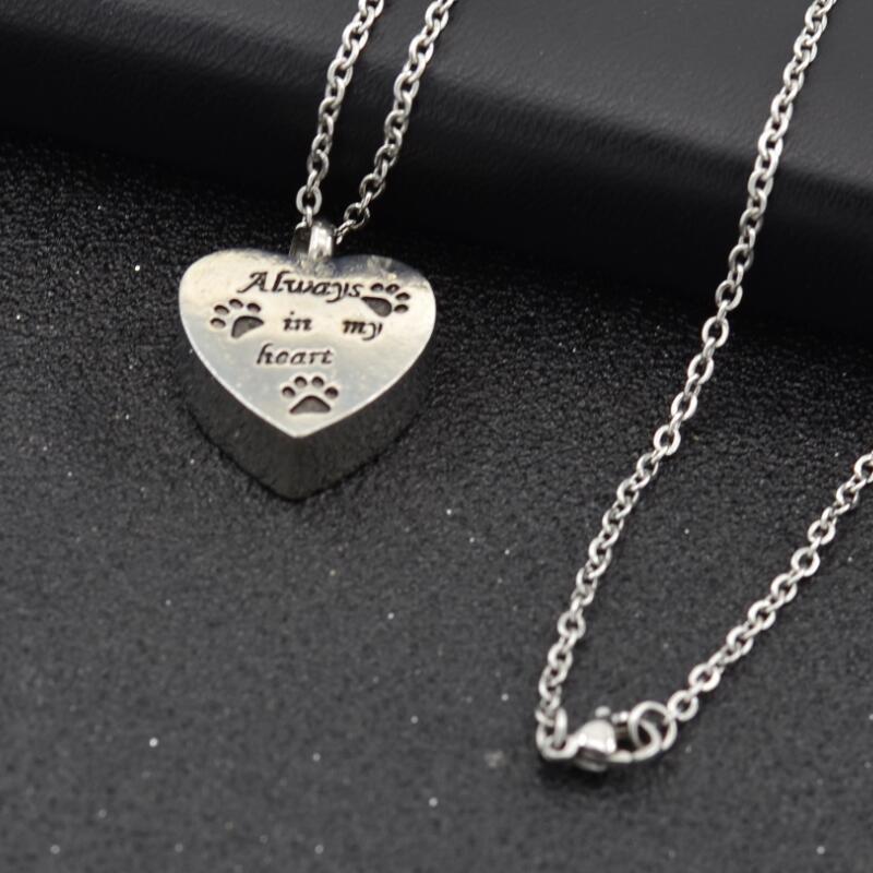 in My Heart Urn Pendant Necklace Memorial Keepsake Urn Ashes Holder For Men Women Religious Jewelry