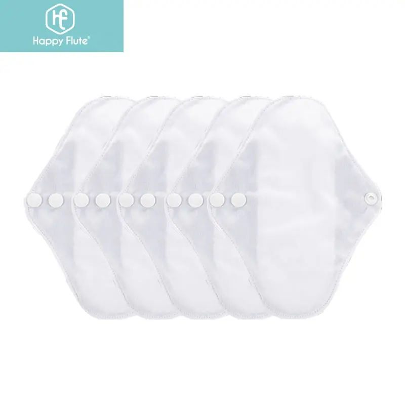 HappyFlute absorbent 5pcs set small size washable menstrual sanitary pads manufacturer bamboo terry cloth reusable sanitary pads