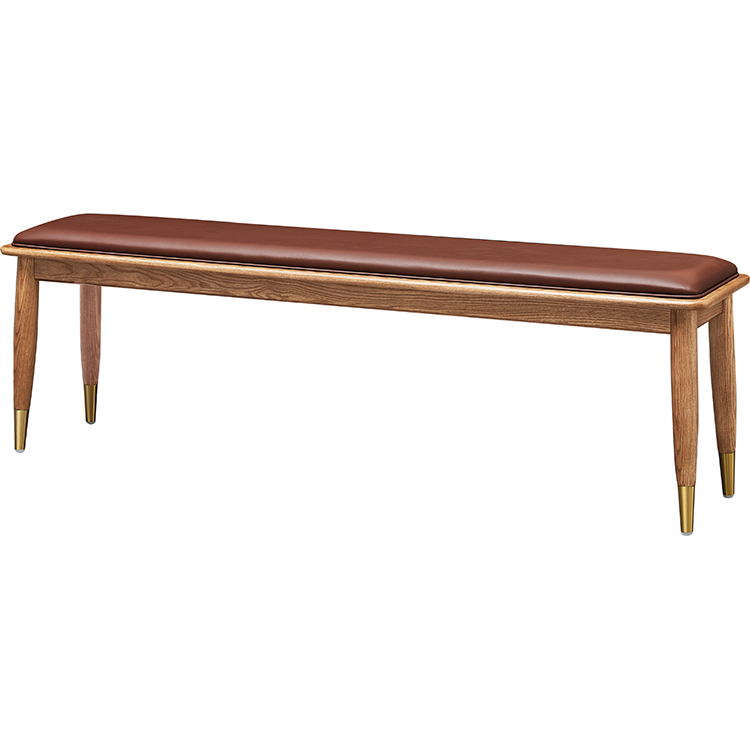 High Quality Luxury Style Wooden Bed End Stool With Padded Seat For Bedroom