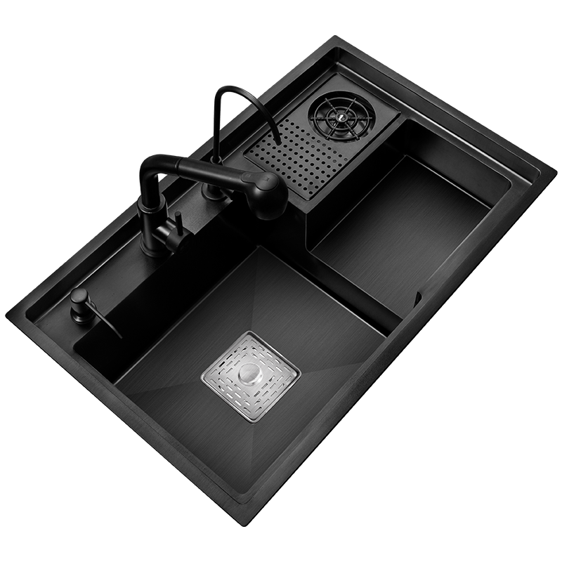 Многофункциональная Шайба из нержавеющей стали Nano 304, большая кухонная раковина со скрытыми чашками и одним отверстием
