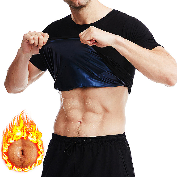 Men's Shaper Gym Workout Shirts Sweat Body Shaper Men's Workout Tops Slimming Shaping Tops Plus Size Shapers