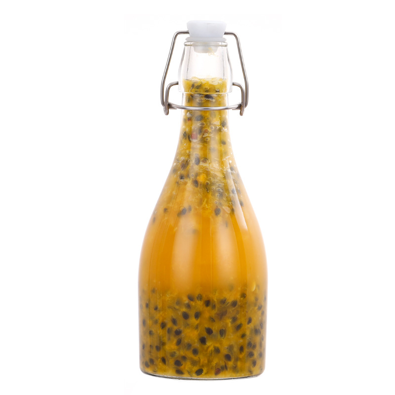 New buckle transparent glass enzyme bottle sealed beer bottle wine juice beverage bottle wine fermentation jar